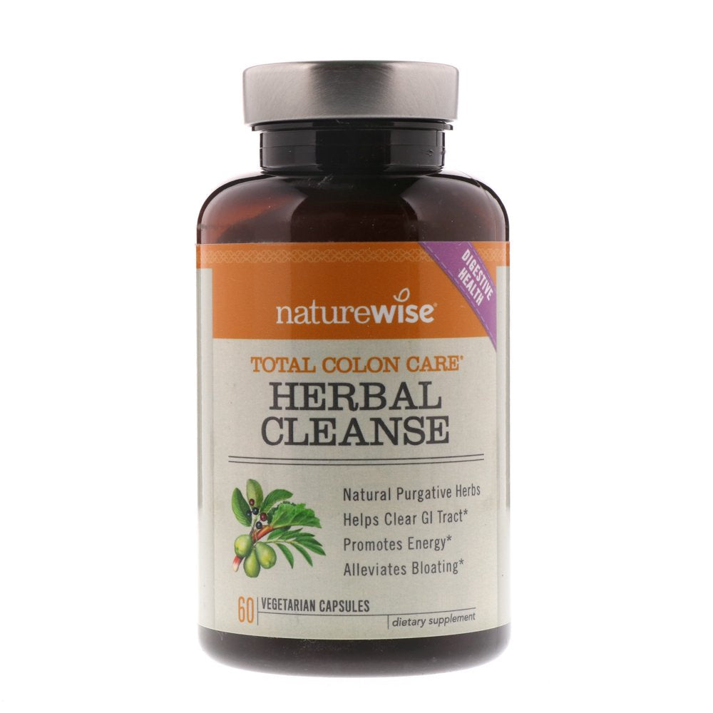 Naturewise Total Colon Care, Herbal Detox & Cleanse, 60 Vegetarian Capsules