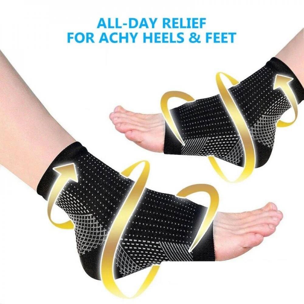 Big Save! Ankle Brace for Foot Support - Ankle Compression Sleeve for Heel & Ankle Pain Relief - Neuropathy for Men & Women (1 Pair)