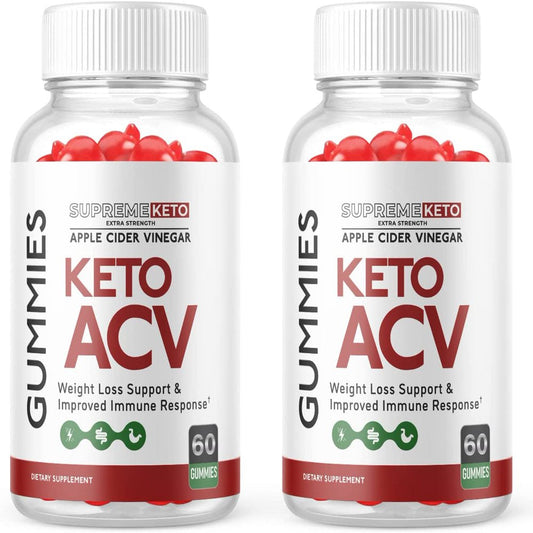 (2 Pack) Supreme Keto ACV Gummies - Energy & Focus Boosting Dietary Supplements for Weight Management & Metabolism - Fat Burn - 120 Gummies - Nutricity.com.au