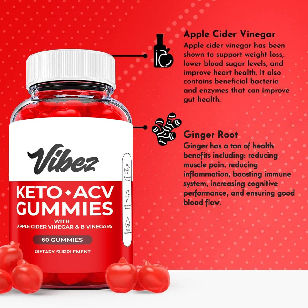 (5 Pack) Vibez Keto ACV Gummies - Supplement for Weight Loss - Energy & Focus Boosting Dietary Supplements for Weight Management & Metabolism - Fat Burn - 300 Gummies