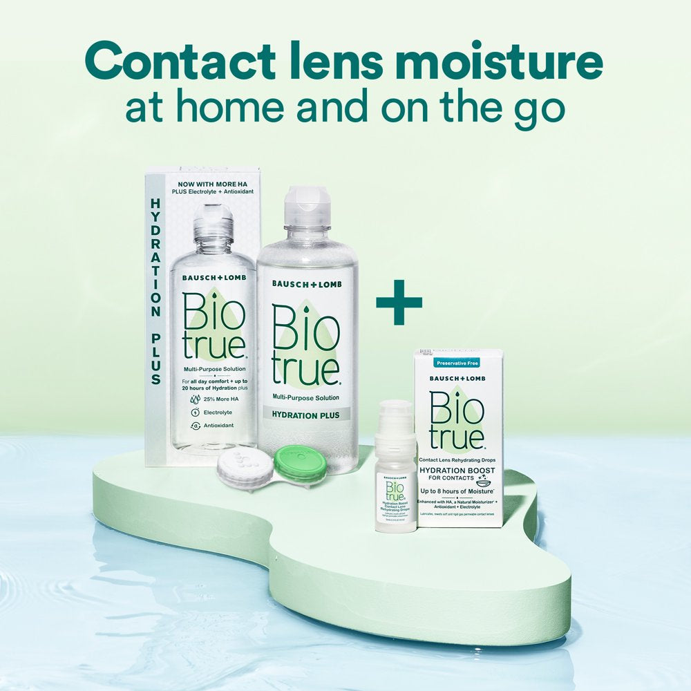 Biotrue Hydration plus Multi-Purpose Contact Lens Solution, Lens Case Included, 10 FL OZ (Pack of 2)