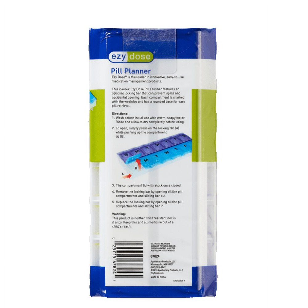 Ezy Dose Weekly 14-Day Locking Pill Organizer (2XL)
