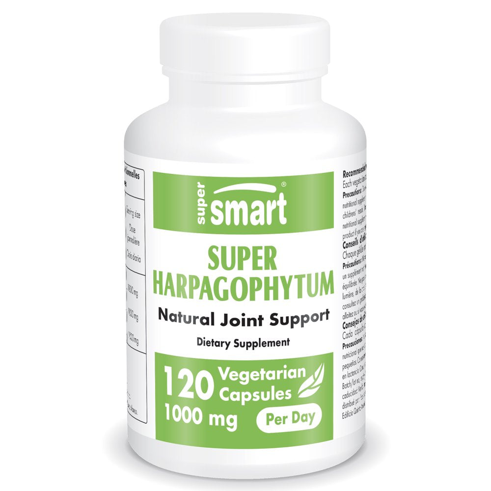 Supersmart - Super Harpagophytum (Devils Claw) 1000 Mg per Day - 20% Harpagosides - Joint & Back Support Supplement | Non-Gmo & Gluten Free - 120 Vegetarian Capsules