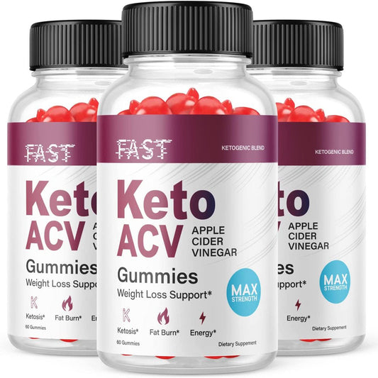 (3 Pack) Fast Keto ACV Gummies - Supplement for Weight Loss - Energy & Focus Boosting Dietary Supplements for Weight Management & Metabolism - Fat Burn - 180 Gummies - Nutricity.com.au