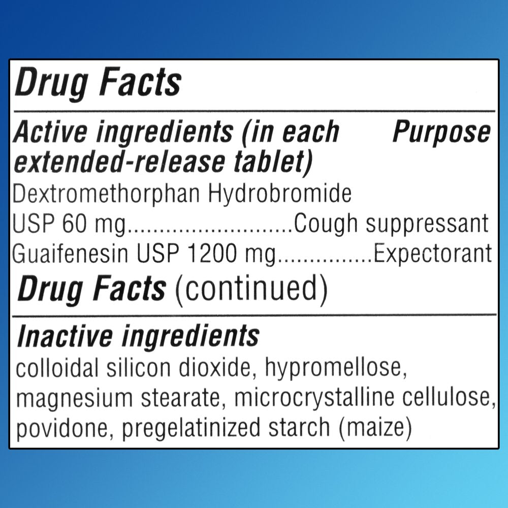 Equate Mucus Relief Max Strength, Cough Suppressant DM Tablets, 14 Count