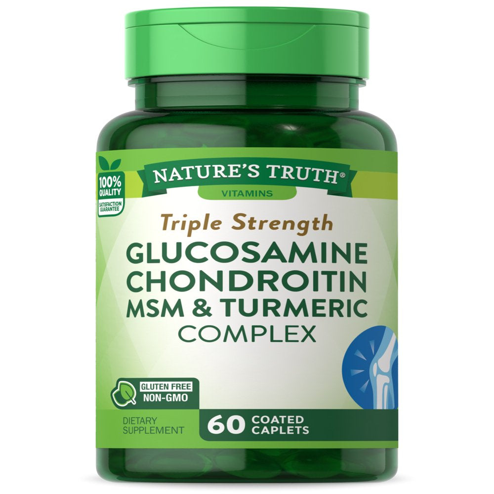 Glucosamine Chondroitin MSM Complex | 60 Caplets | Triple Strength Supplement for Joint Health | Non-Gmo, Gluten Free | by Nature'S Truth