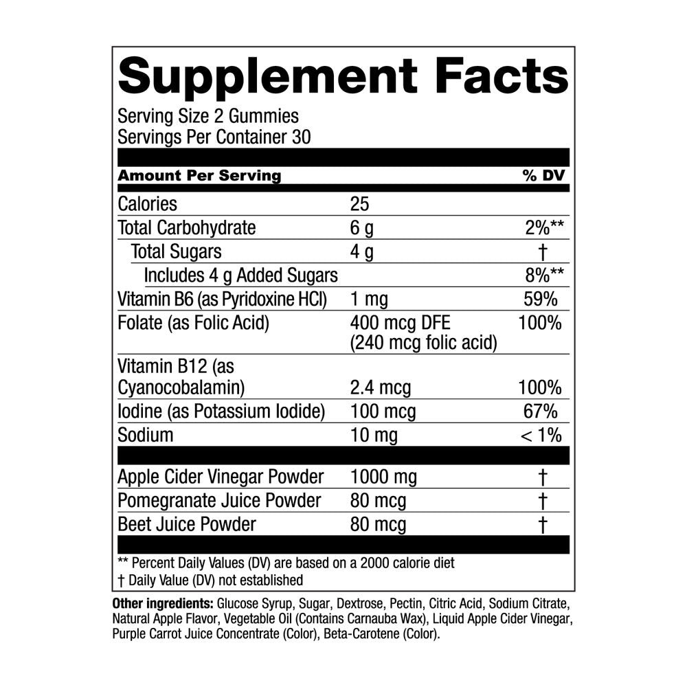 Essential Elements Apple Cider Vinegar Gummies Dietary Supplement, 60 Count