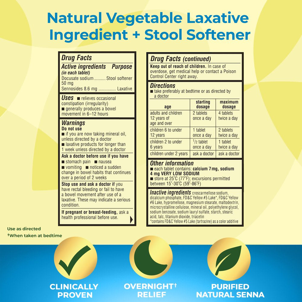 Senokot-S® Dual Action Senna plus Stool Softener Laxative Tablets, 30 Ct