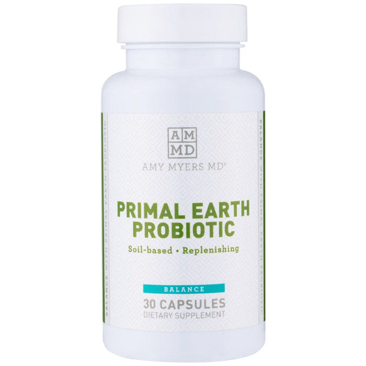 Amy Myers MD Prescription Strength Soil Based Probiotic Three Strains - Primal Earth SBO Probiotics for Normal Bowel Pattern & Healthy GI Microflora - Supports Stomach Discomfort, Bloating and Nausea