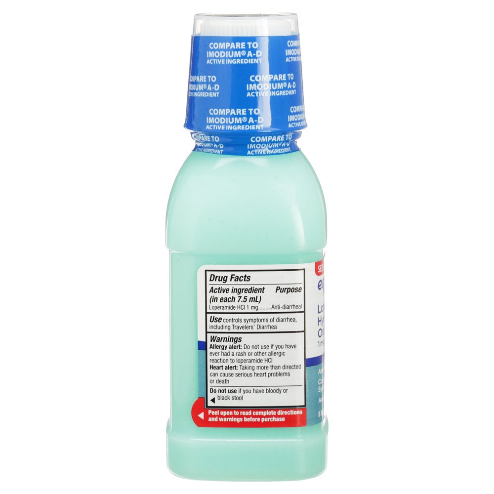 Equate Liquid Loperamide Hydrochloride Oral Anti-Diarrheal, Mint Flavor, 8 Oz.
