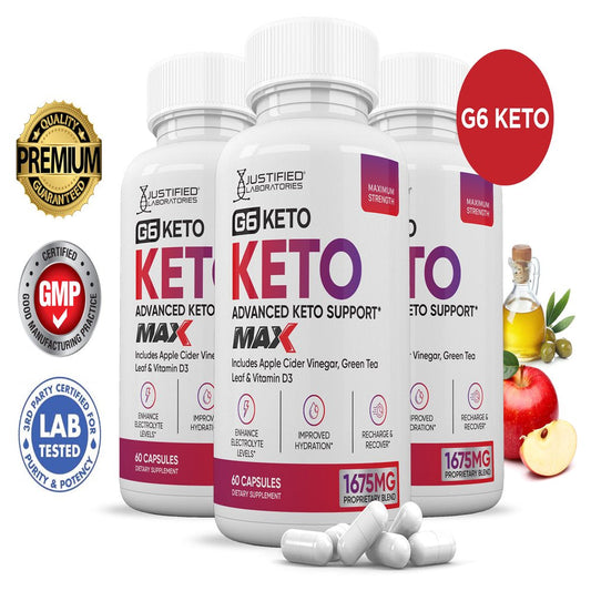 (3 Pack) G6 Keto ACV MAX Pills 1675Mg Alternative to Gummies Dietary Supplement 180 Capsules - Nutricity.com.au