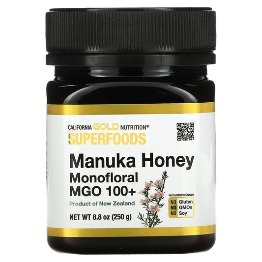 California Gold Nutrition SUPERFOODS, Manuka Honey, Monofloral, MGO 100+, 8.8 Oz (250 G)