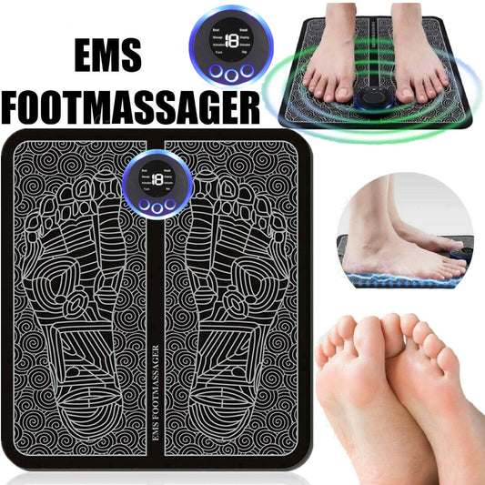 Foot Massager Electric Foot Stimulator Massager, 8 Modes 19 Intensity, Improves Circulation, Relax Stiffness Muscles Relieve Feet and Legs Pain, USB Rechargeabl