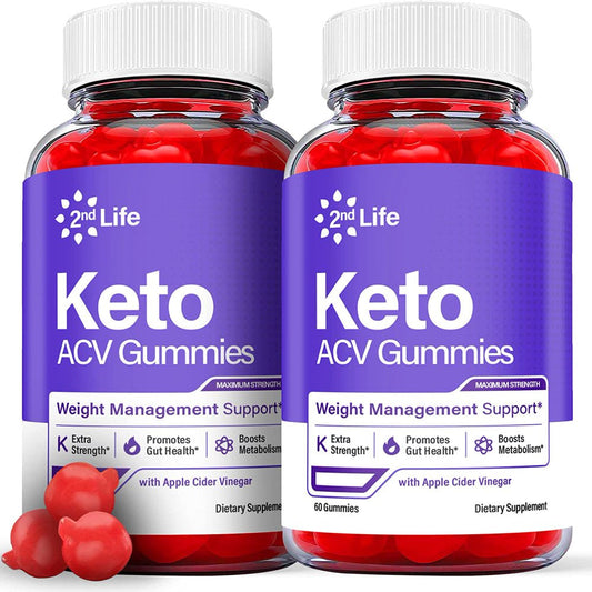 (2 Pack) 2Nd Life Keto ACV Gummies - Supplement for Weight Loss - Energy & Focus Boosting Dietary Supplements for Weight Management & Metabolism - Fat Burn - 120 Gummies - Nutricity.com.au