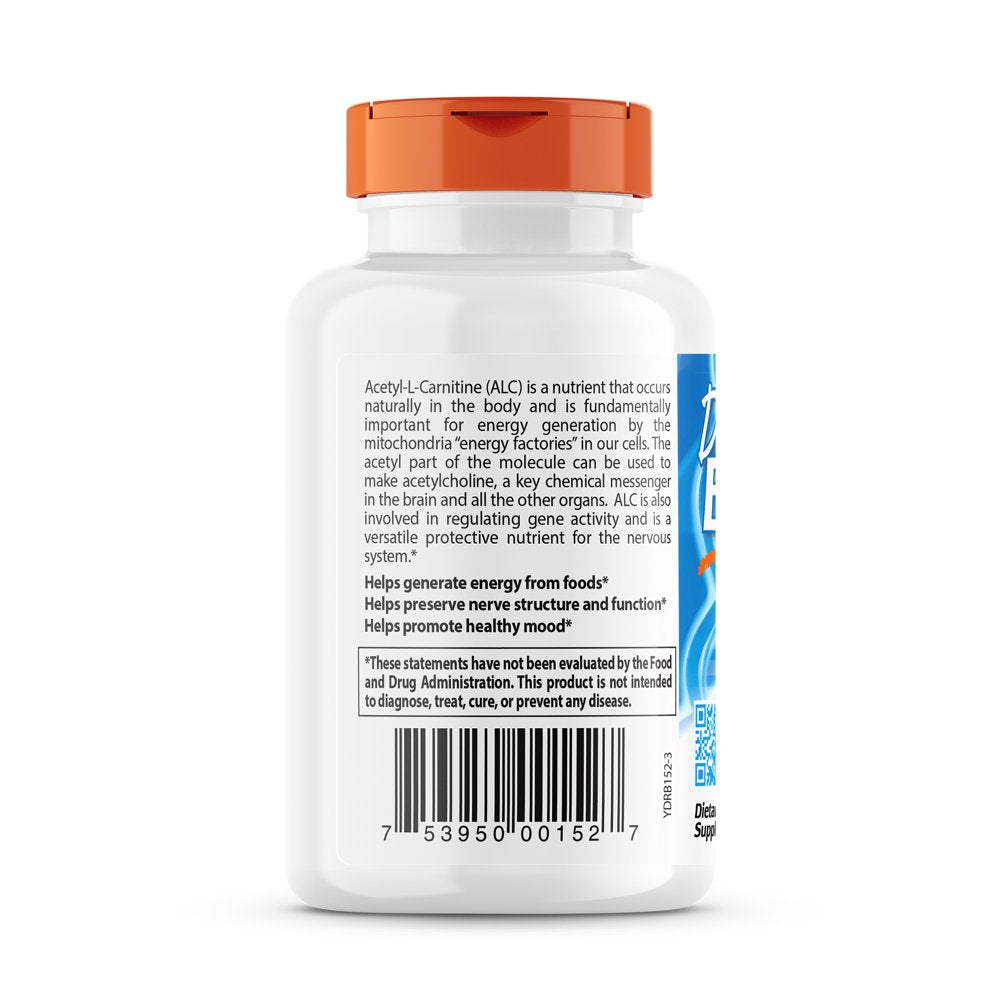 Doctor'S Best Acetyl-L-Carnitine with Biosint 500 Mg 120 Veg Caps