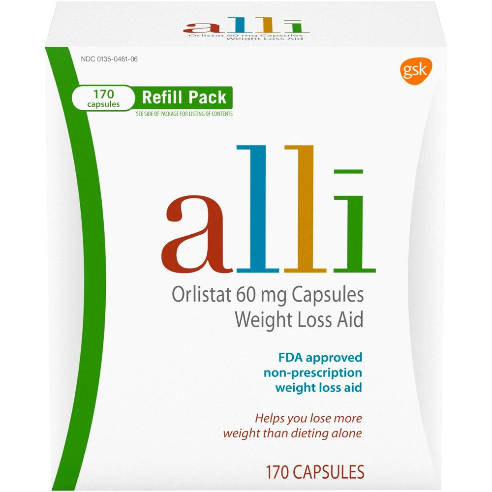 Alli Diet Weight Loss Supplement Pills Orlistat 60Mg Capsules 170 Count .