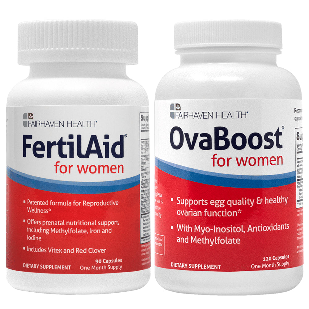Fertilaid for Women and Ovaboost Combo 1 Month Supply Fertility Supplements