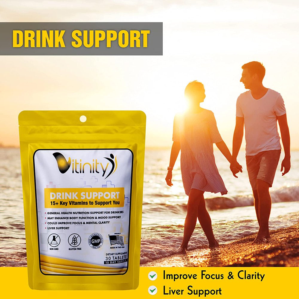 Drink Support Supplement - Craving Support, Liver Health, Reduce Intake Formula - Kudzu, Milk Thistle, Holy Basil, NAC for All Natural Detoxify, Gradual Reduction, and Stopping - 30 Day