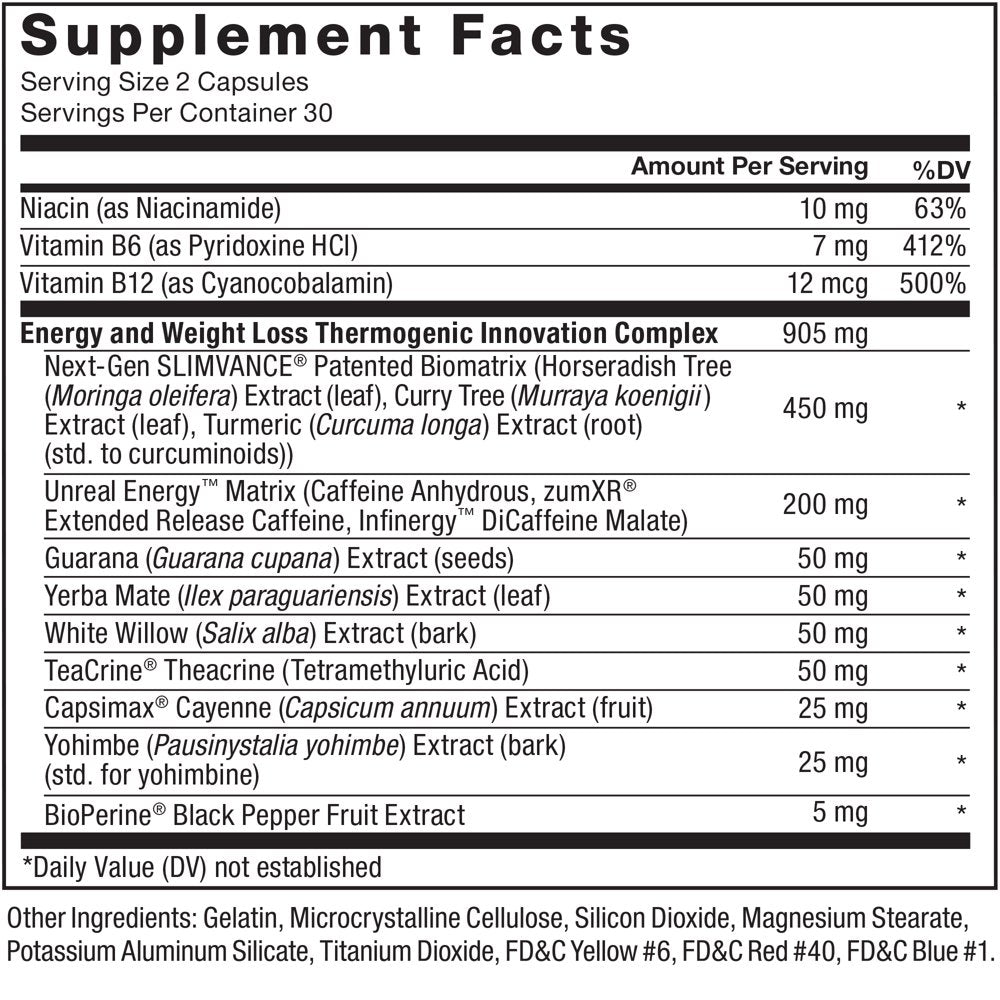 Force Factor Leanfire with Next-Gen SLIMVANCE, Thermogenic Fat Burner Supplement, 60 Count