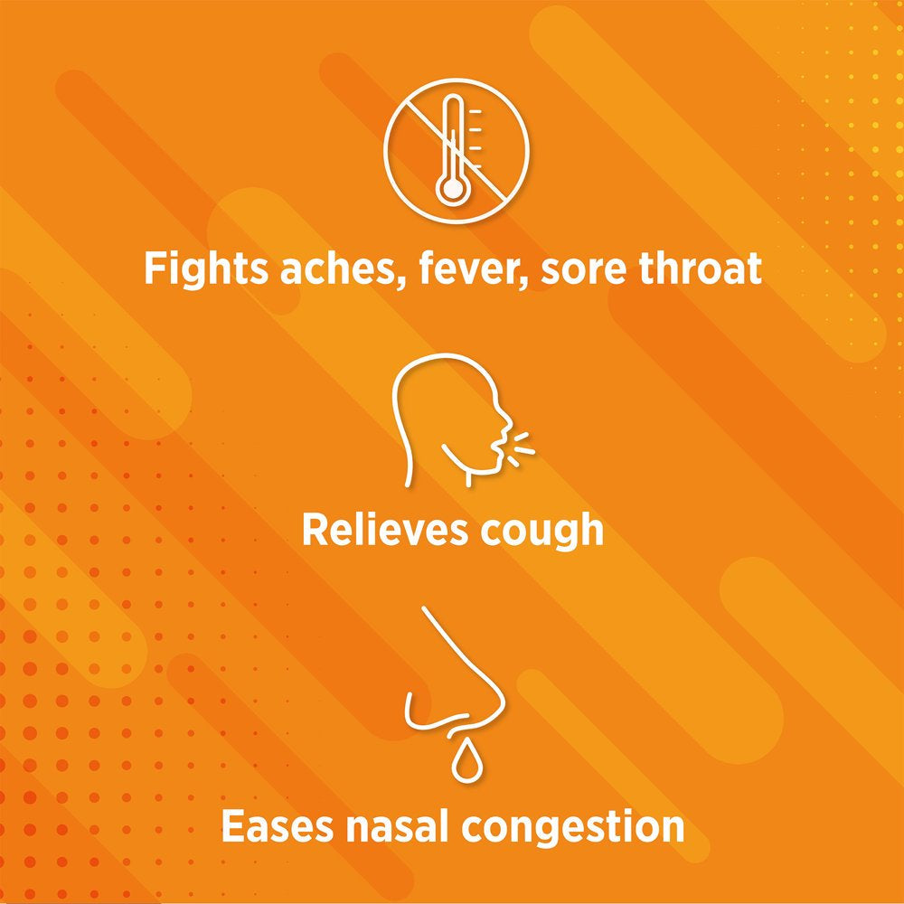 Equate Cold and Flu Multi-Symptom Relief Fever Reducer Throat Remedies Nasal Decongestant Gels, 48 Count