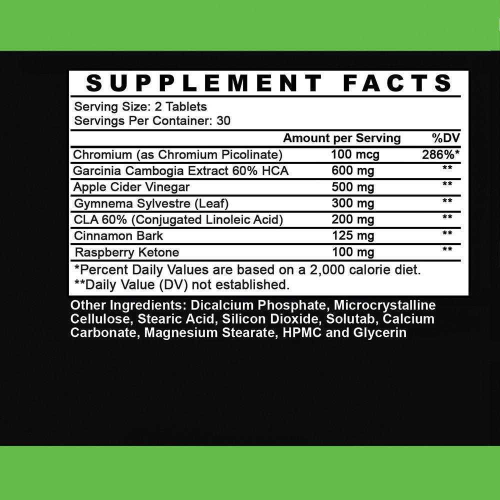 Angry Supplements Garcinia with Apple Cider Vinegar Weight Loss Pills (3-Pack)