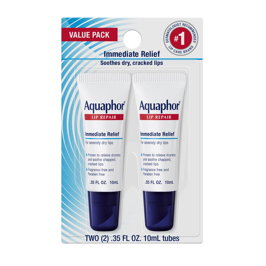 Aquaphor Lip Repair Ointment, 2 Count, 0.35 Oz.