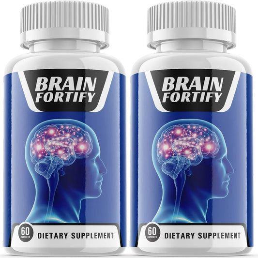 (2 Pack) Brain Fortify - Brain Boost Supplement - Dietary Supplement for Focus, Memory, Clarity, Cognitive - Advanced Nootropic Support Formula for Maximum Strength - 120 Capsules - Nutricity.com.au