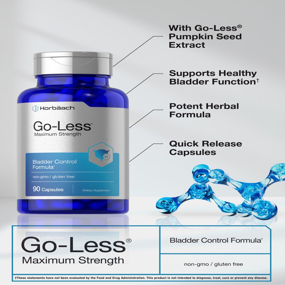 Go Less Bladder Control Pills | 90 Capsules | for Women and Men | by Horbaach