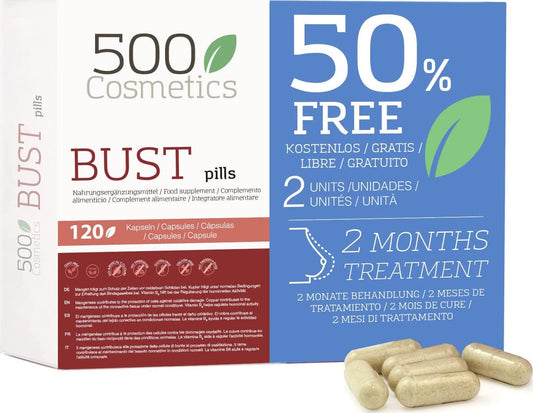 500Cosmetics - Natural Supplement to Increase and Firm Feminine Breast - 100% Natural Ingredients - Made in EU - 60 Tablets (2)