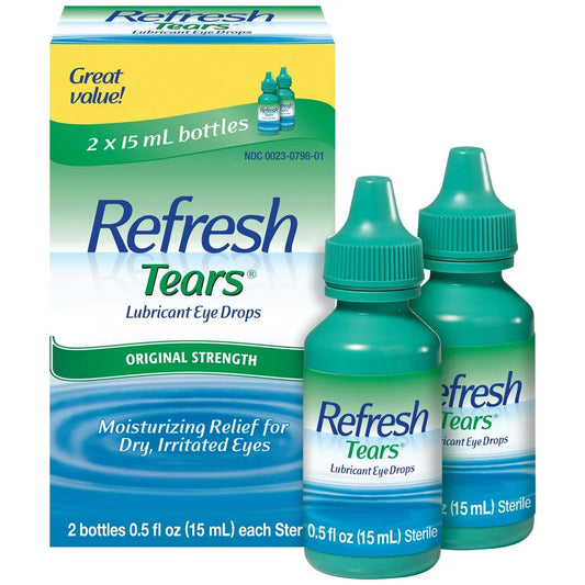 Refresh Tears Lubricant Eye Drops Preserved Tears, 30 Ml, 2 Bottles