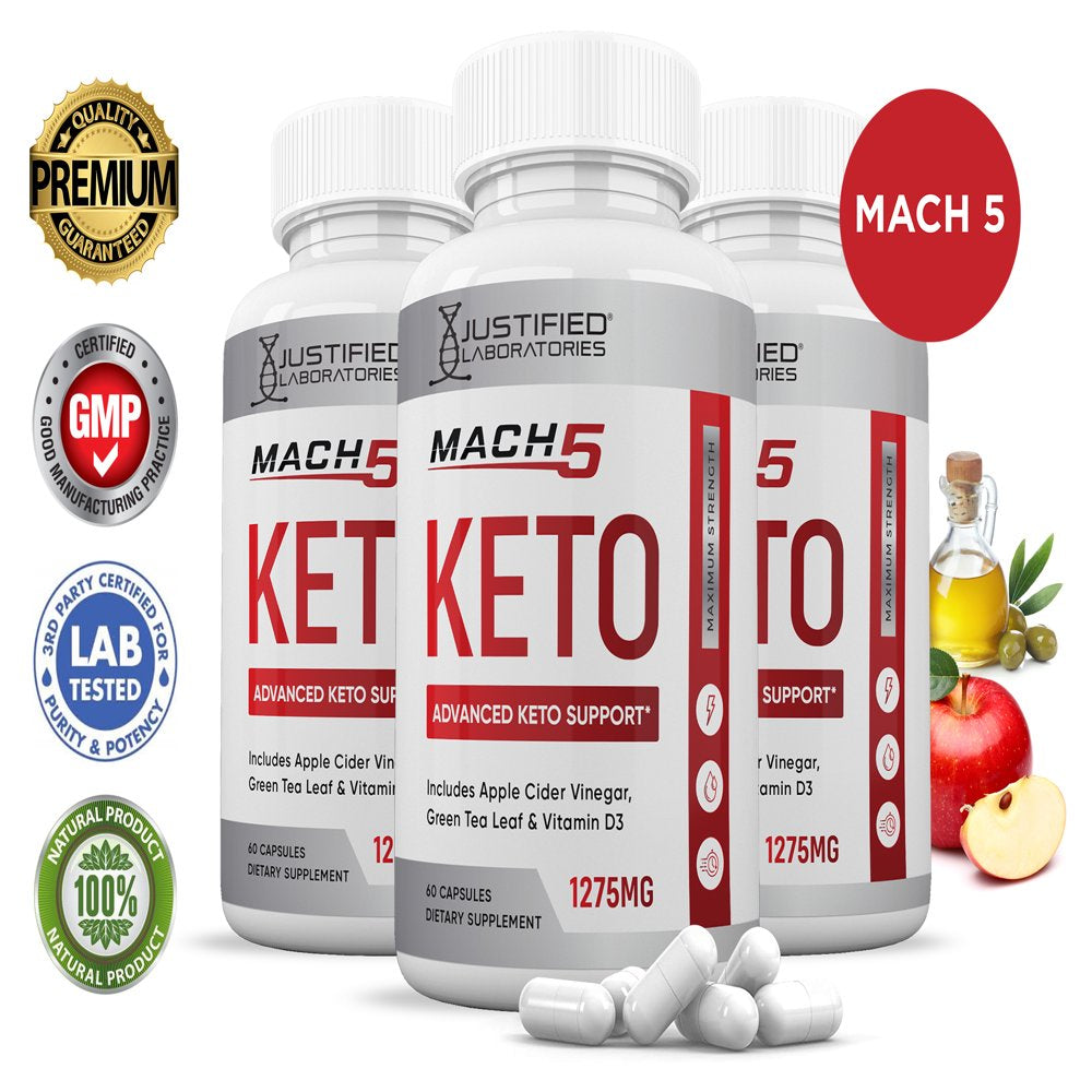 (3 Pack) Mach 5 Keto ACV Pills 1275Mg Dietary Supplement 180 Capsules - Nutricity.com.au