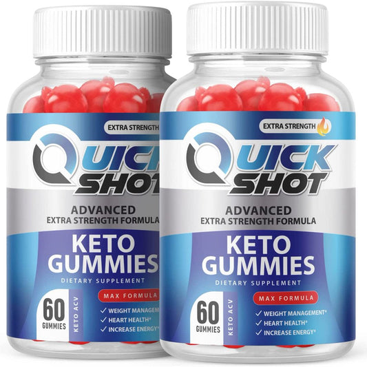 (2 Pack) Quick Shot Keto ACV Gummies - Supplement for Weight Loss - Energy & Focus Boosting Dietary Supplements for Weight Management & Metabolism - Fat Burn - 120 Gummies - Nutricity.com.au