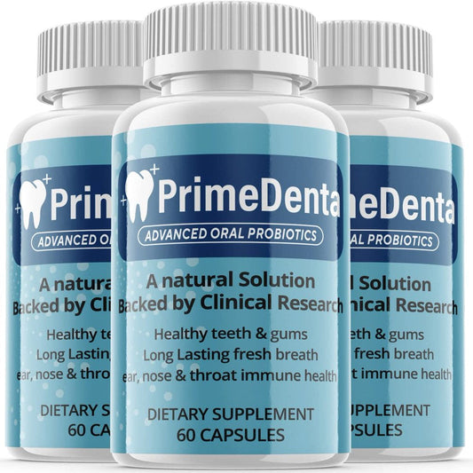 (3 Pack) Prime Denta - Advanced Oral Probiotics Formula for Healthy Teeth and Gums, Fresh Breath, Ear, Nose, Throat, and Immune Health Supplement - 180 Capsules - Nutricity.com.au