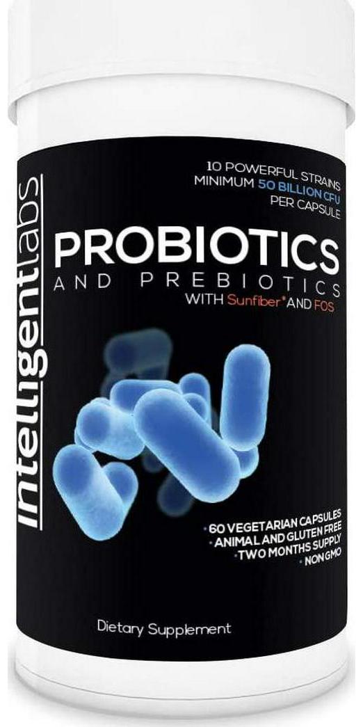 50 Billion CFU Probiotic with Prebiotics, No Refrigeration Needed, with Prebiotics, Sunfiber and Fos, for 10x More Effectiveness, 2 Months Supply Per Bottle