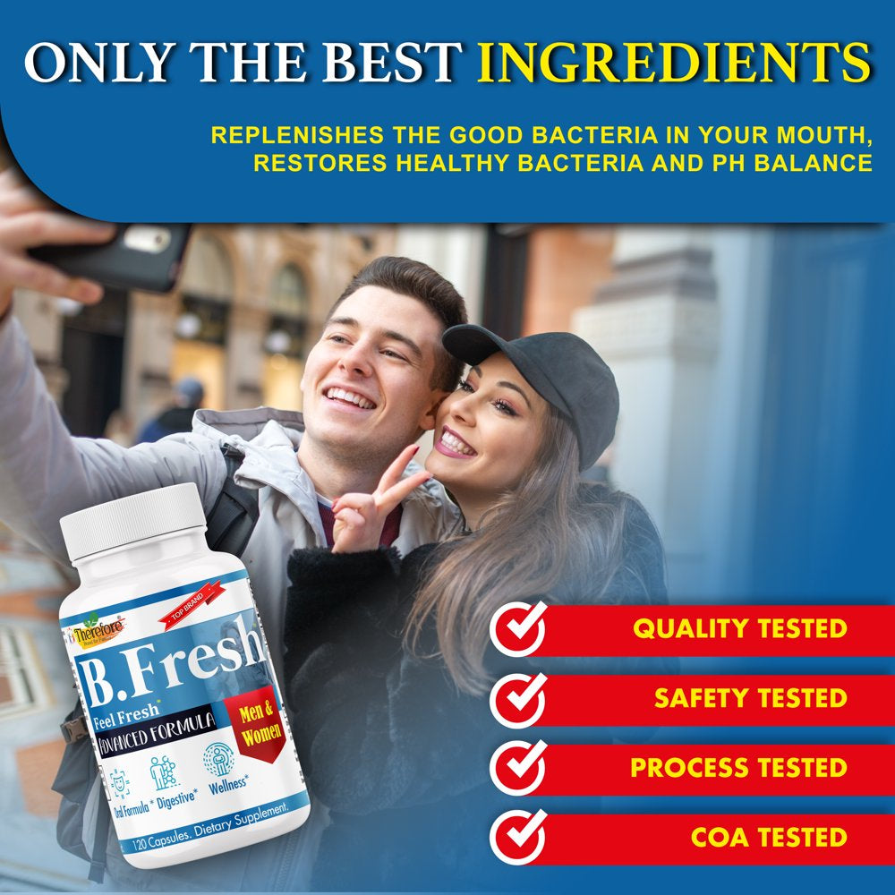 B.Fresh Dental Probiotic Supplements | Dental Probiotic for Bad Breath & Gum Care - 7 Billion CFU- Boosts Oral Health | Fights Bad Breath, Supports Healthy Teeth & Gums | 60 Sugar-Free Capsules