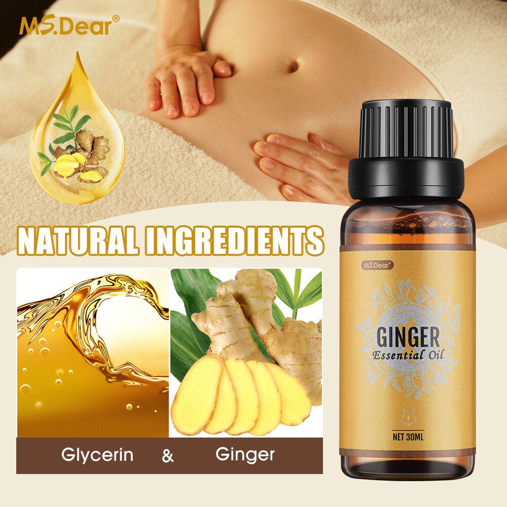 Dearbeauty Ginger Oil,100% Pure Ginger Oil for Weight Loss Belly Fat,Lymphatic Drainage Ginger Oil for Swelling