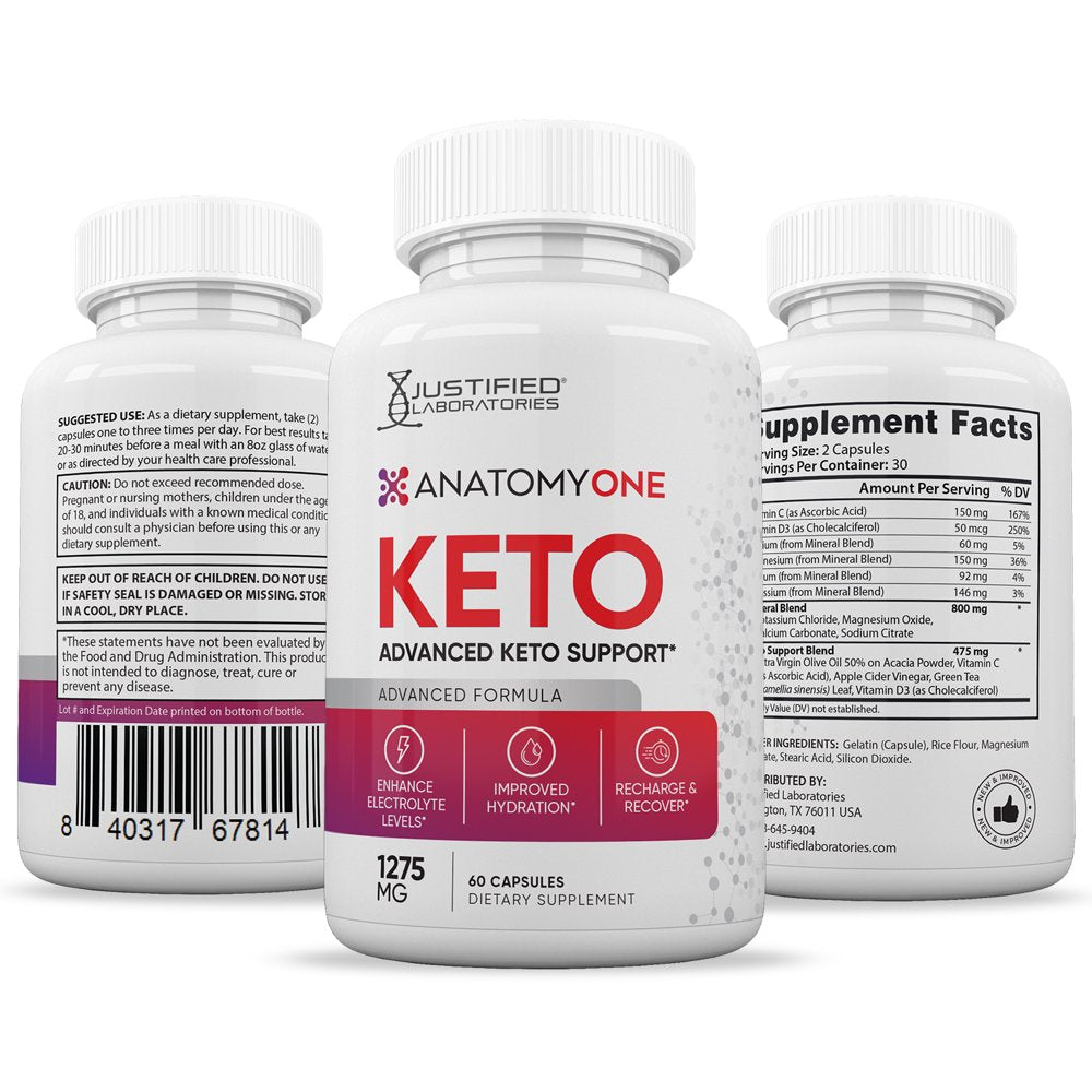 Anatomy One Keto ACV Pills 1275Mg Alternative to Gummies Dietary Supplement 60 Capsules