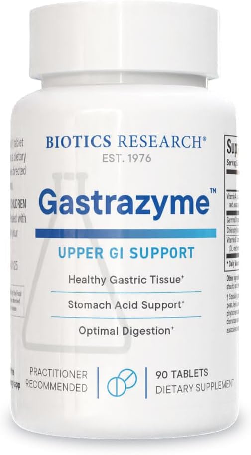 BIOTICS Gastrazyme from Research, Supplies Vitamin U Complex, Chlorophyllins, Gamma Oryzanol and More., 90 Count (Pack of 1)