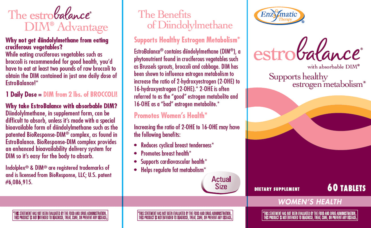 Enzymatic Therapy Estrobalance with Absorbable DIM Tablets, 60 Ct