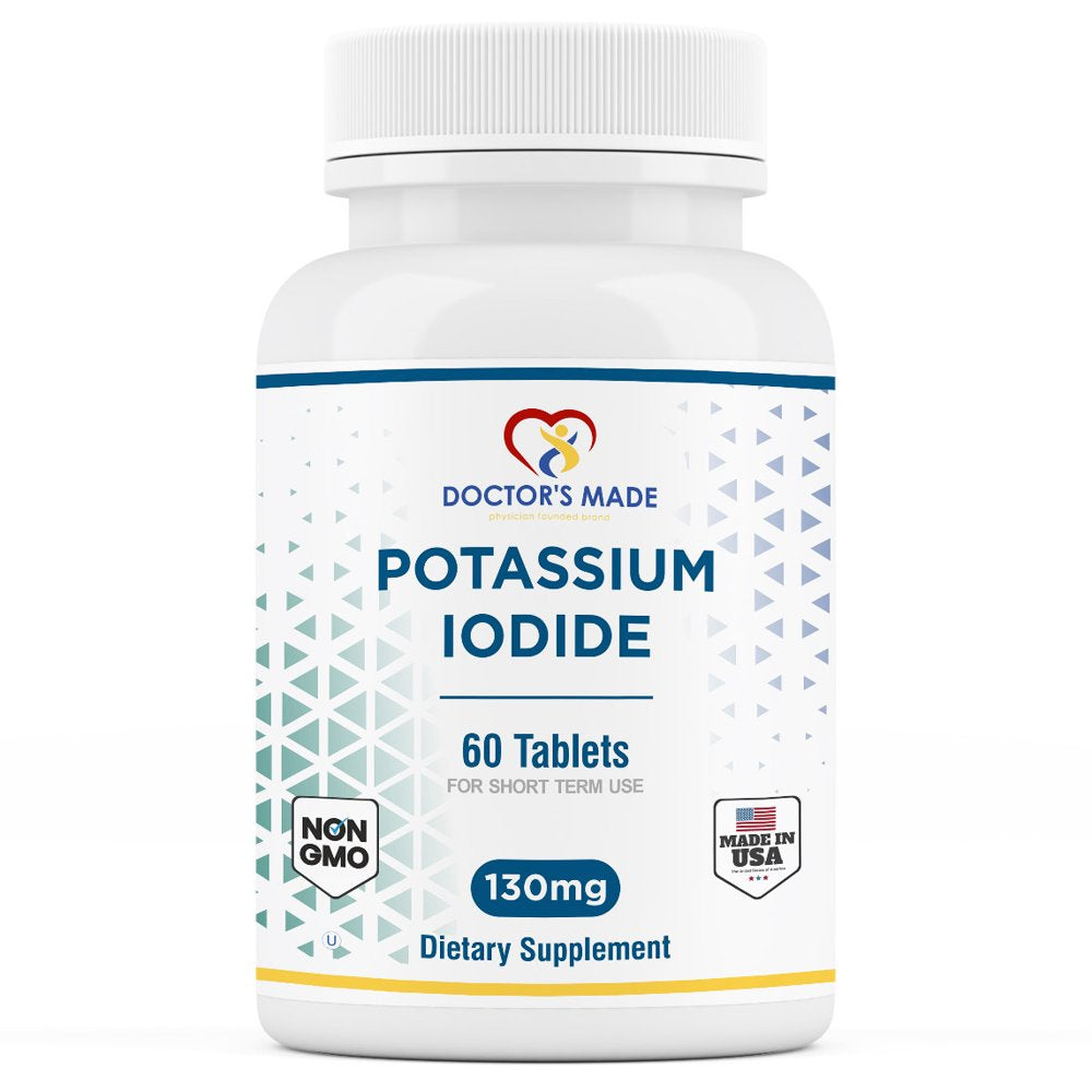 Doctor'S Made Potassium Iodide 130 Mg. 60 Tablets. Thyroid Support.