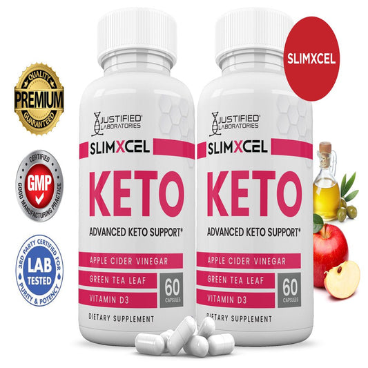 (2 Pack) Slimxcel Keto ACV Pills 1275Mg Alternative to Gummies Dietary Supplement 120 Capsules - Nutricity.com.au