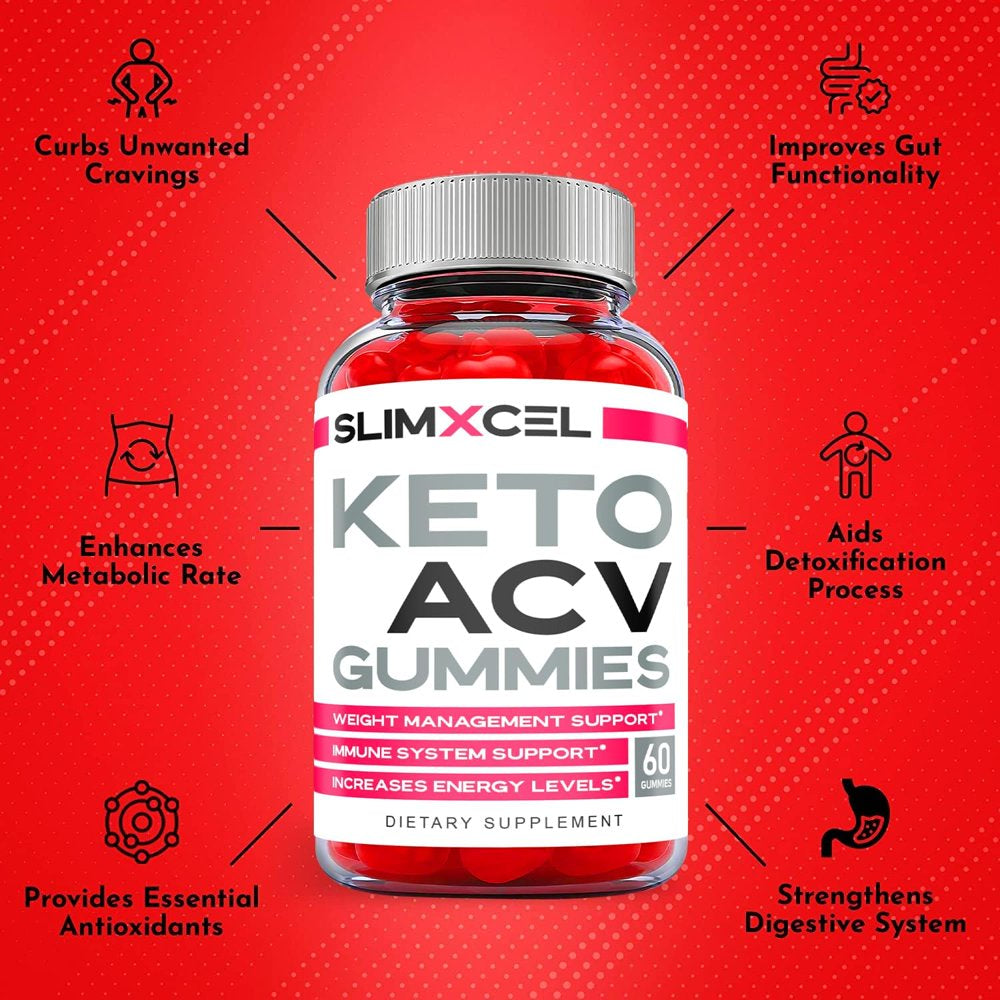 (2 Pack) Slimxcel Keto ACV Gummies - Apple Cider Vinegar Supplement for Weight Loss - Energy & Focus Boosting Dietary Supplements for Weight Management & Metabolism - Fat Burn - 120 Gummies - Nutricity.com.au