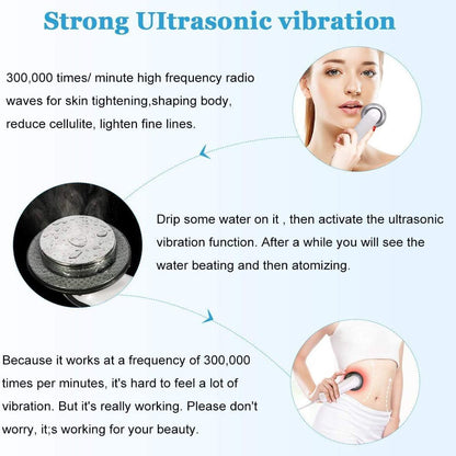 Body Slimming Massager, 3 in 1 Ultrasonic RF Machine Skin Care Weight Burning Massager with 300Ml Gel for Belly Arm and Leg