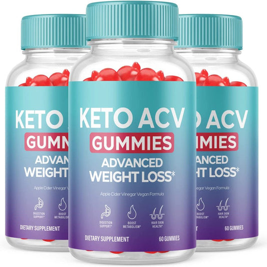 (3 Pack) Keto ACV Gummies - Energy & Focus Boosting Dietary Supplements for Weight Management & Metabolism - Fat Burn - 180 Gummies - Nutricity.com.au