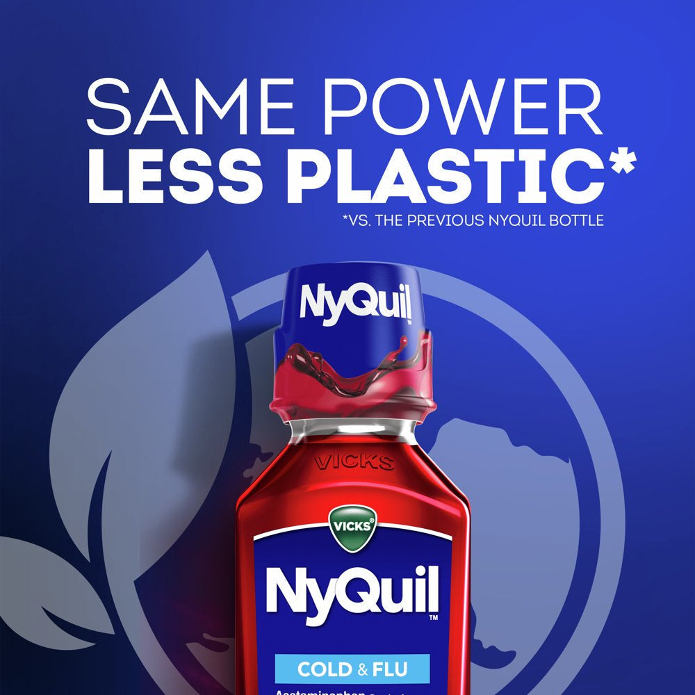 Vicks Dayquil & Nyquil Cold, Cough & Flu Liquid Medicine, Over-The-Counter Medicine, Cherry, 2X12 Oz