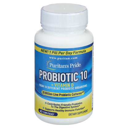 Puritans Pride Rapid Release Probiotic 10 Capsules 120 Count