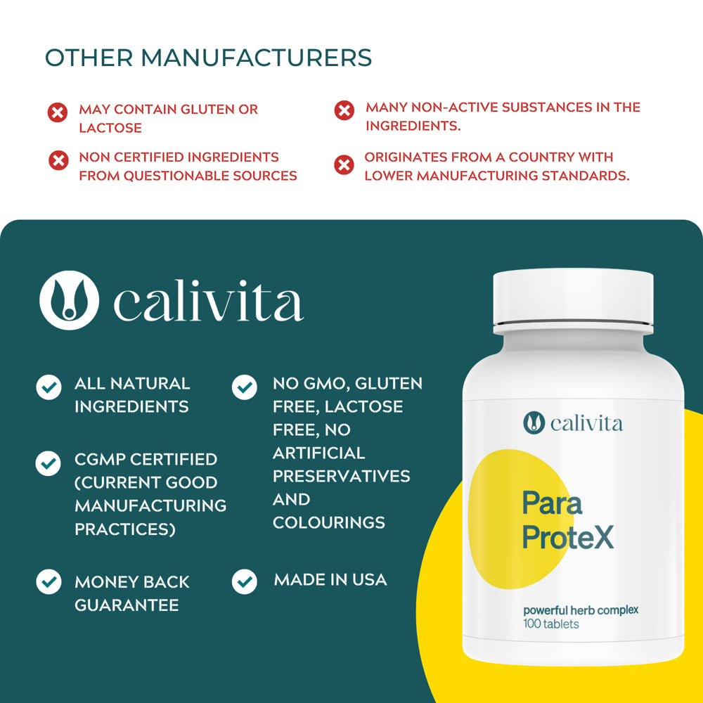 Calivita Paraprotex Intestinal Parasite and Colon Cleanse 100 Tablets