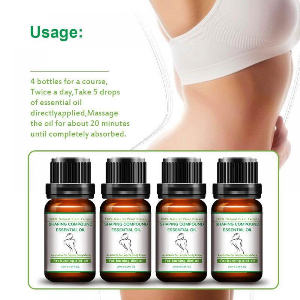 Fat Remover, Slimming Essential Oil, Natural Slim Firming Body Essential Oil , Slimming Fat Burner for Shaping Waist Legs, Abdomen and Buttocks 10Ml
