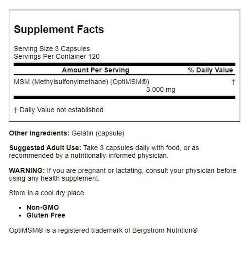 Doctor'S Best MSM with Optimsm, Non-Gmo, Gluten Free, Joint Support, 1000 Mg, 360 Caps