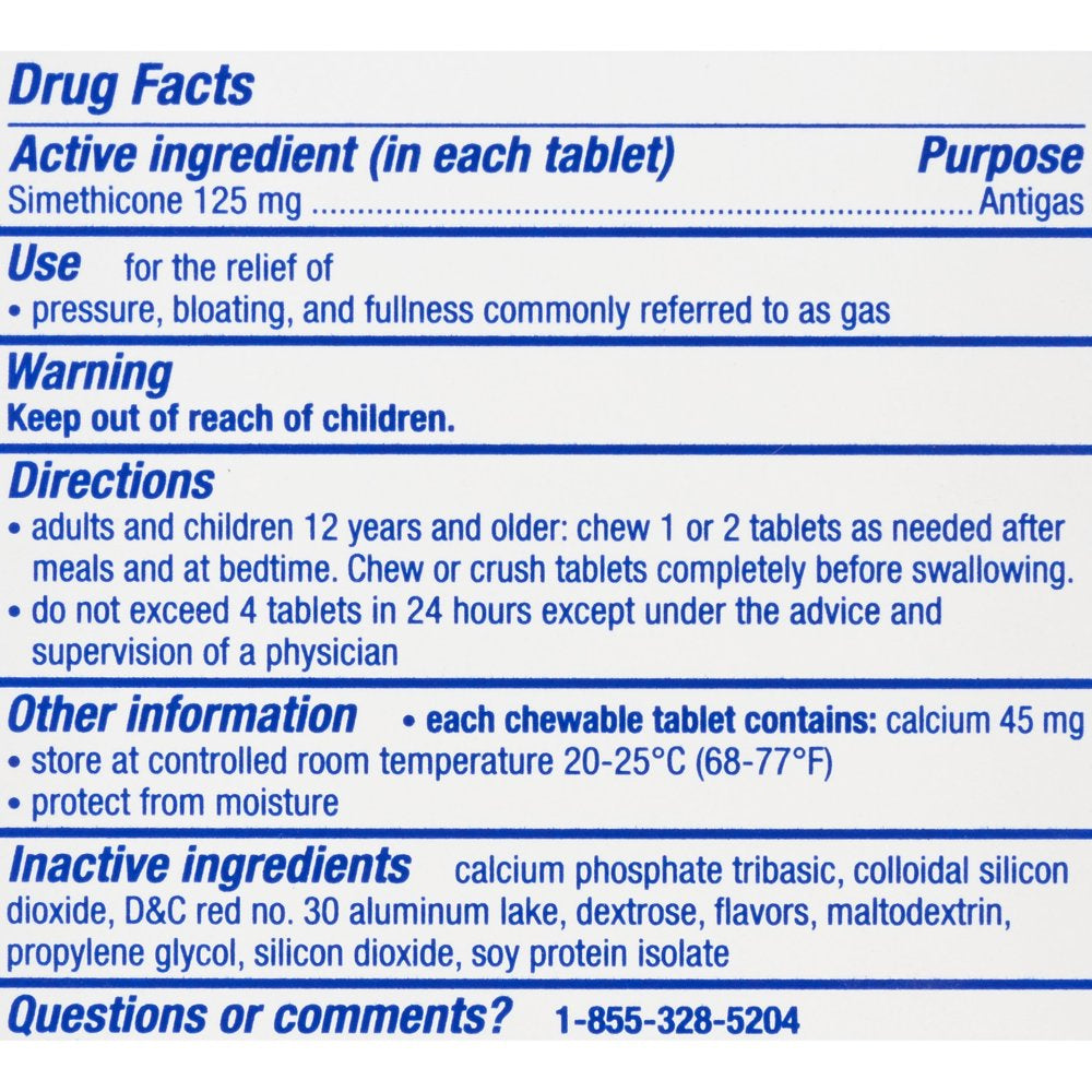 Gas-X Extra Strength Cherry Chewable Tablet for Fast Gas Relief, 72 Count